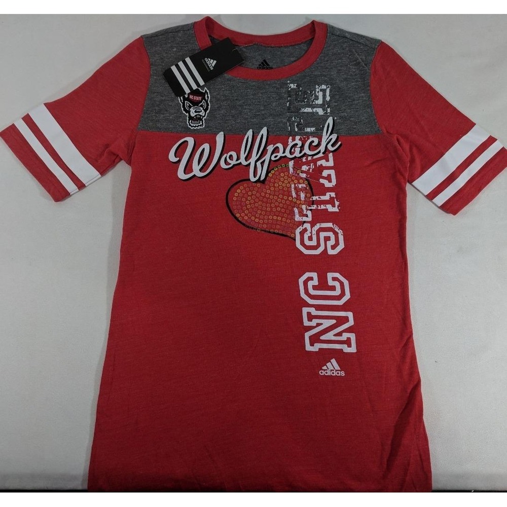 Adidas Women's‎ Small NC State Wolfpack NCAA TShirt Tee T-Shirt Shirt NEW Nwt